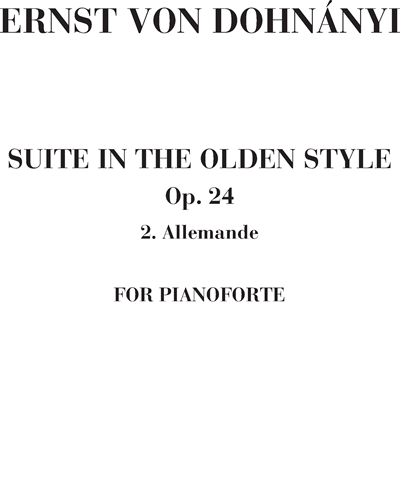 Allemande Op. 24 (Suite in the olden style) — Ernst von Dohnányi