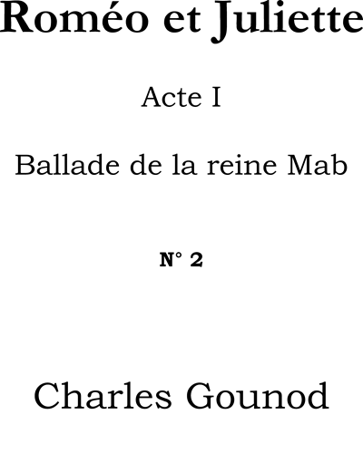 Mab, Queen of Lies — Charles Gounod