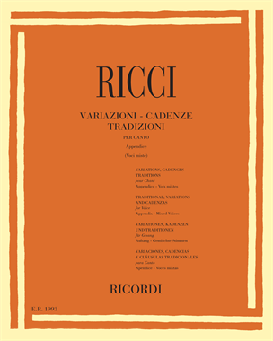Variazioni-cadenze tradizioni per canto appendice — Luigi Ricci
