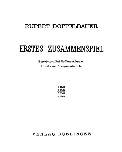 Erstes Zusammenspiel, Book 2 — Rupert Doppelbauer