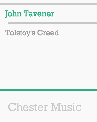 Tolstoy's Creed — 约翰·塔文纳