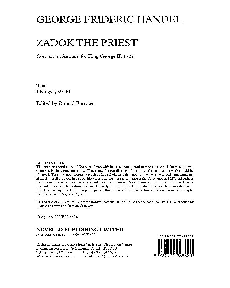Zadok the Priest — 亨德尔