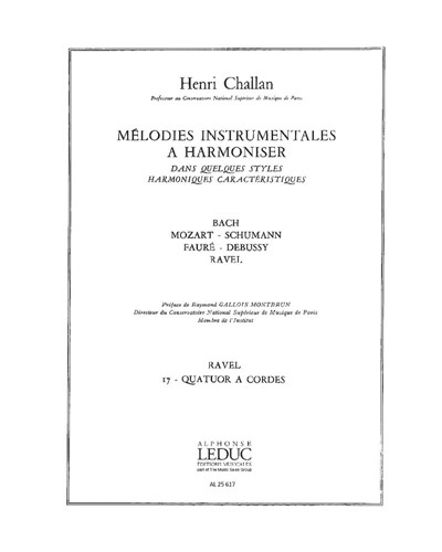 Mélodies instrumentales à harmoniser, Vol. 17: Ravel — Henri Challan