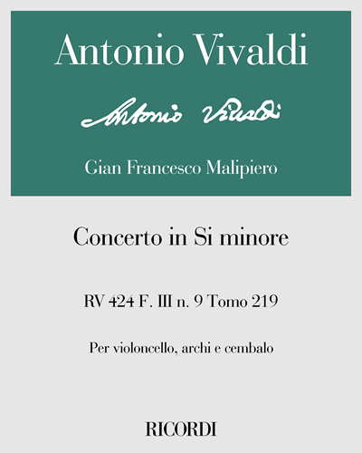 Concerto in Si minore RV 424 F. III n. 9 Tomo 219 — Antonio Vivaldi