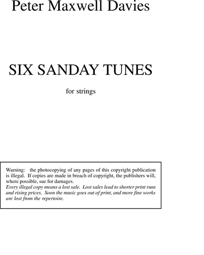Six Sanday Tunes — 马克斯韦尔·戴维斯