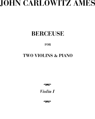Berceuse — John Carlowitz Ames