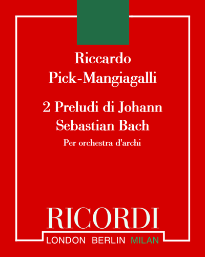 Two Preludes by Johann Sebastian Bach — Riccardo Pick-Mangiagalli