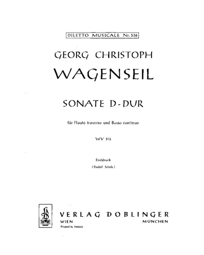 Sonata in D major, WV 513 — 瓦根塞尔