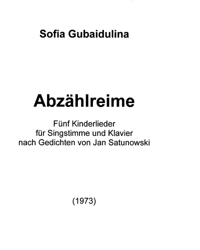 Abzählreime — 古拜杜丽娜