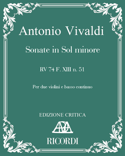 Sonata in G minor, RV 74, F. XIII no. 51 — Antonio Vivaldi