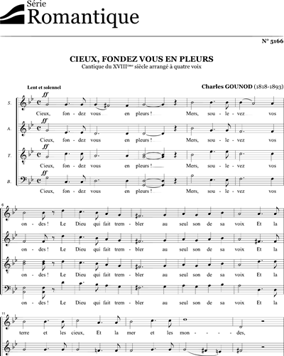 Cieux, fondez-vous en pleurs — 古诺