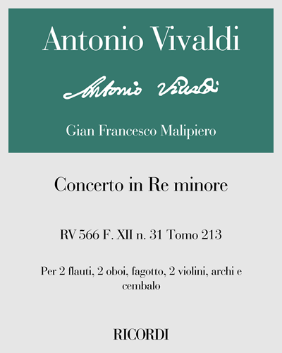 Concerto in Re minore RV 566 F. XII n. 31 Tomo 213 — 维瓦尔第