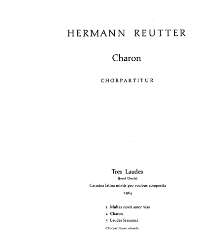 Tres Laudes — Hermann Reutter