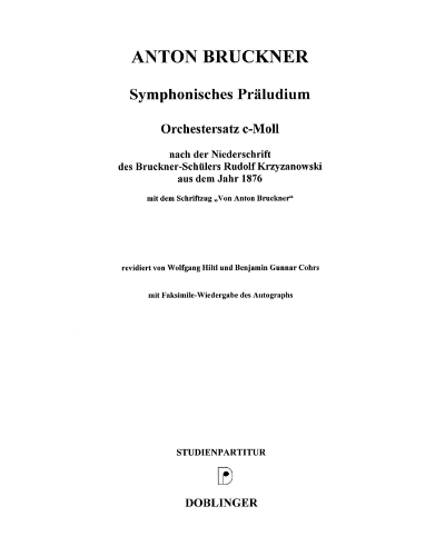 Symphonisches Präludium — 布鲁克纳