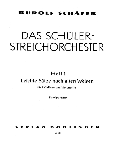 Das Schülerstreichorchester, Vol. 1 — Rudolf Schäfer