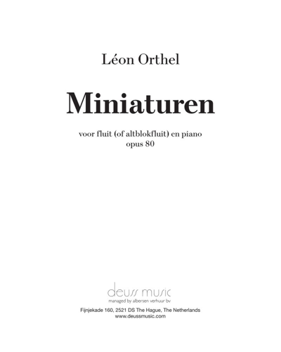 Miniaturen, op. 80 — Léon Orthel