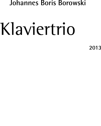 Piano Trio — Johannes Boris Borowski