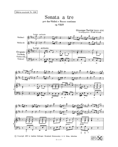 Sonata a 3 in D major, op. 8 No. 6 — Giuseppe Tartini