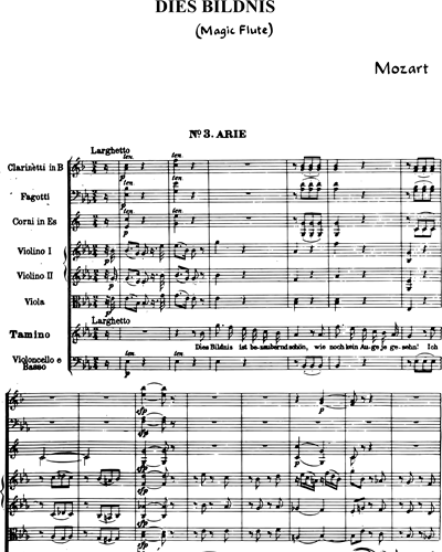 Dies Bildnis (from 'Die Zauberflöte', K. 620, Act 1) — 莫扎特