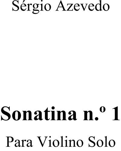 Sonatina No. 1 — Sérgio Azevedo