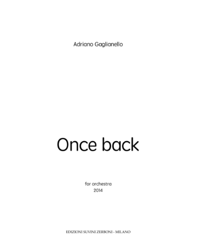Once Back — Adriano Gaglianello