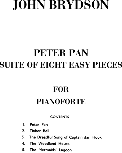 Peter Pan (Suite of eight easy pieces) — John Brydson