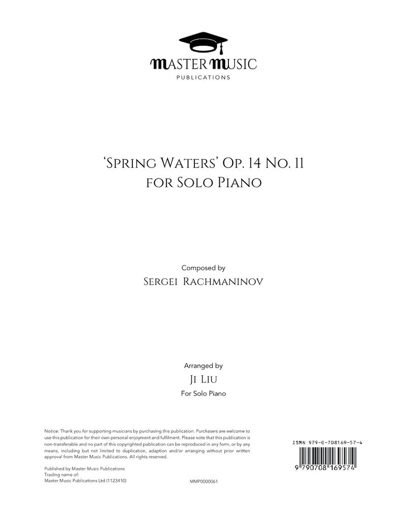 Spring Waters, op. 14 No. 11 — 拉赫玛尼诺夫