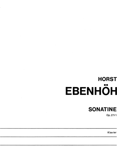 Sonatina, op. 27 / 1 — Horst Ebenhöh