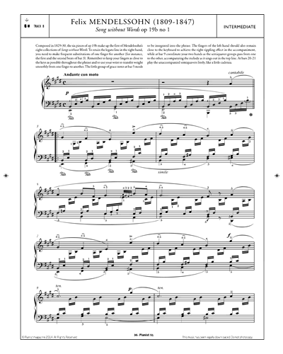 Song Without Words, op. 19b No. 1 — Felix Mendelssohn Bartholdy