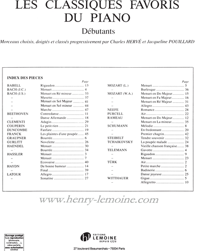 Les Classiques Favoris pour les Débutants — 合集