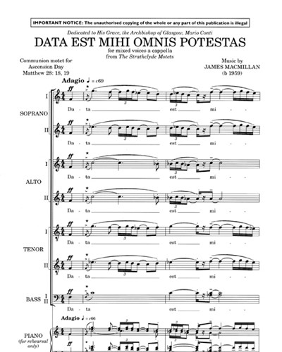 Data est mihi omnis potestas (from 'The Strathclyde Motets') — James MacMillan