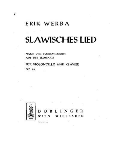 Slavic Song, op. 10 — Erik Werba