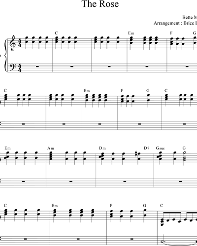 The rose - piano part — Amanda McBroom