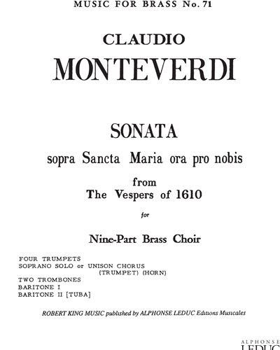 Sonata sopra Sancta Maria ora pro nobis (from 'The Vespers' of 1610) — 蒙特威尔第
