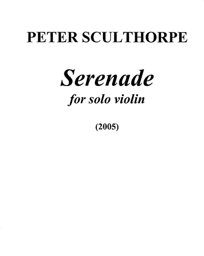 Serenade, op. 347 — Peter Sculthorpe
