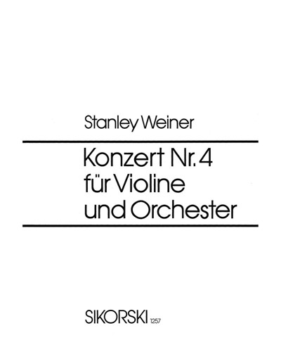 Violin Concerto No. 4, op. 54 — Stanley Weiner