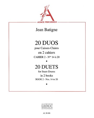 Twenty Duets for Snare Drums, Book 2 — Jean Batigne