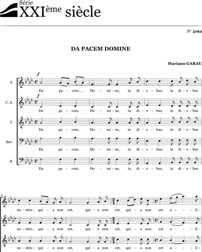 Da pacem Domine - Garau — Mariano Garau
