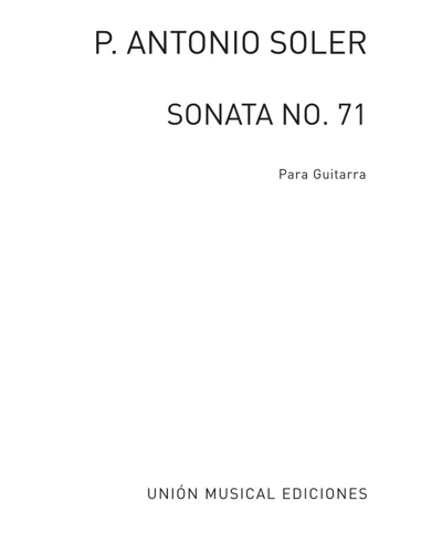 Sonata No. 71 — 安东尼奥·索勒