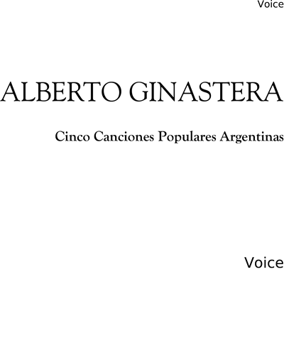 Cinco Canciones Populares Argentinas — 希纳斯特拉