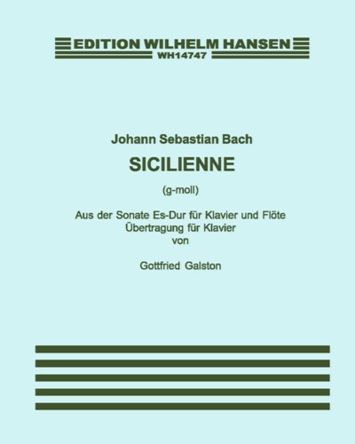 Sicilienne in G minor (Transcription for Piano) — 巴赫