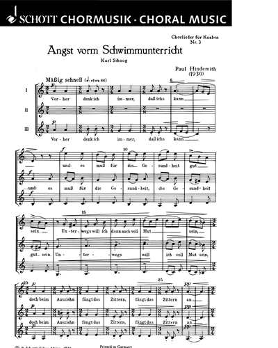 Chorlieder für Knaben — Paul Hindemith