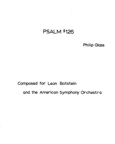 Psalm 126 — 菲利普·格拉斯