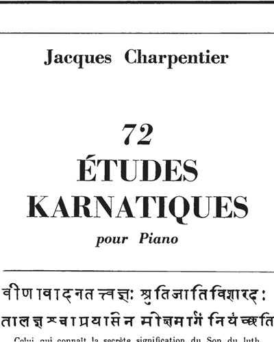 72 Études Karnatiques 4e Cycle — Jacques Charpentier