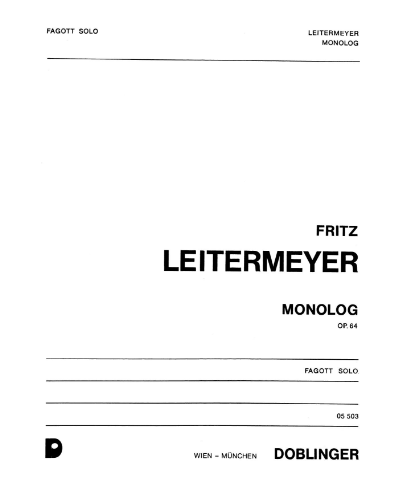 Monolog, op. 64 — Fritz Leitermeyer