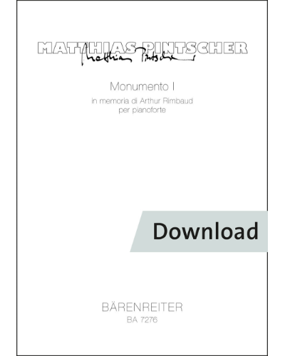 Monumento I for Piano — Matthias Pintscher