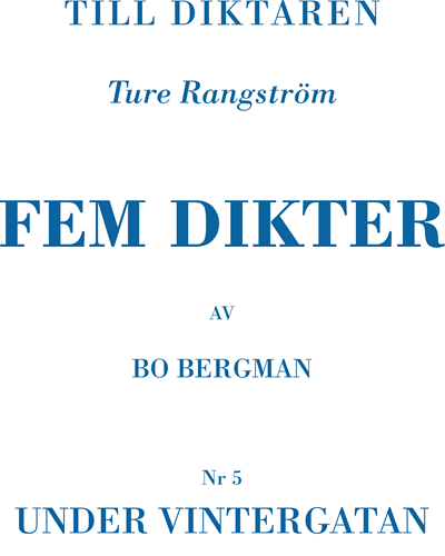 Under the Milky Way (No. 5 from "Five Poems") — Ture Rangström