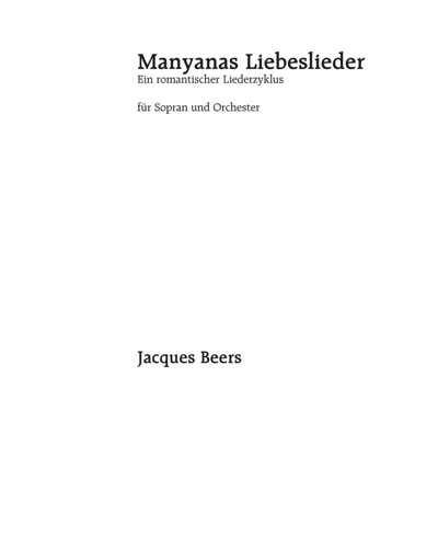Manyanas Liebeslieder — Jacques Beers