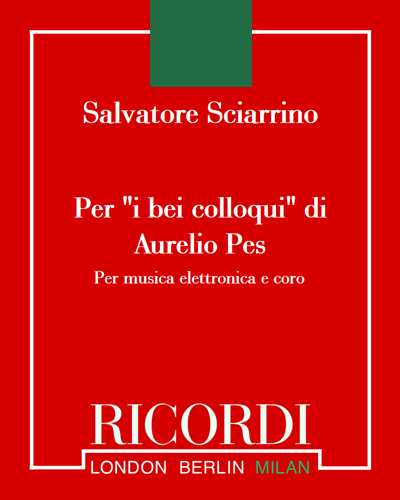 Per "i bei colloqui" di Aurelio Pes — Salvatore Sciarrino