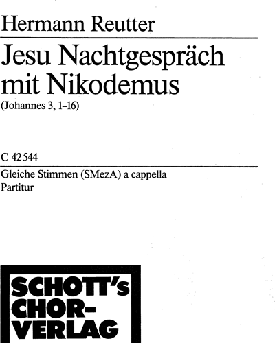 Jesu Nachtgespräch mit Nikodemus — Hermann Reutter